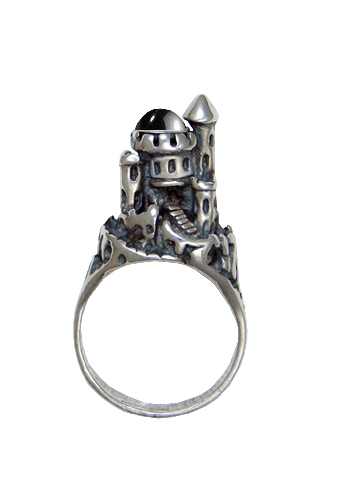Sterling Silver Castle of Dreams Ring With Hematite Size 5